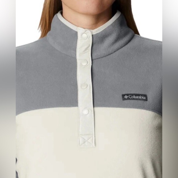 Columbia Women's Benton Springs Half Snap Pullover Chalk City Grey XL - Picture 3 of 15